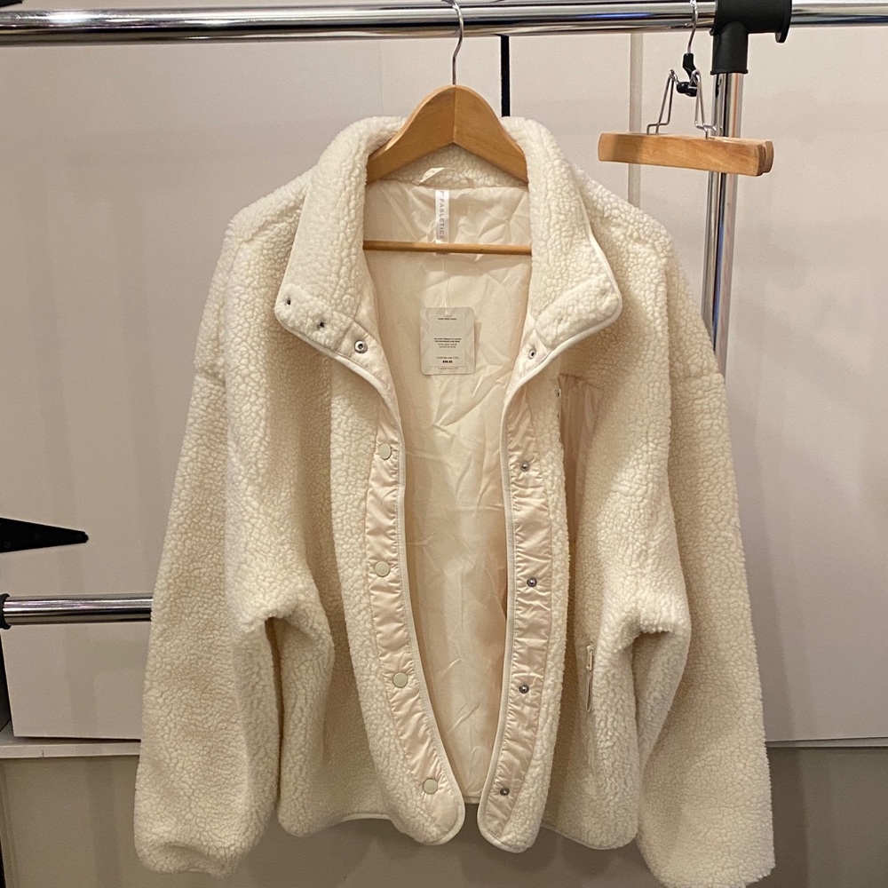 Fabletics Off-White Teddy Jacket